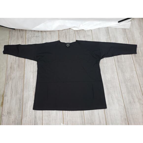 Every Day Wear Spirithouse Womens Knit Lagenlook Black Top Shirt S/M W/ Pockets - Picture 4 of 8